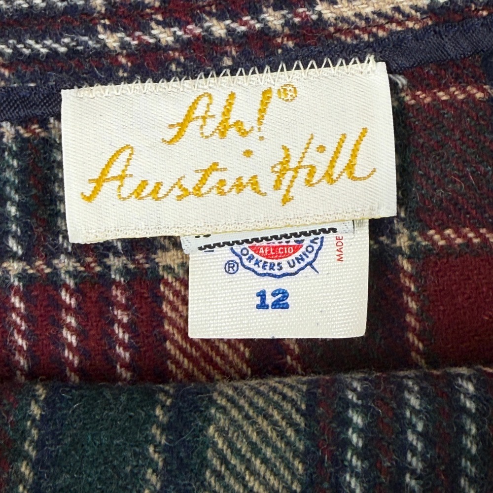 Vintage Ah! Austin Hill Plaid Tartan Kilt Wrap Skirt Size 12 USA Union Made - Picture 6 of 8